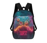 sinyumoney Gaming Area Neon Lights School Backpack 3D Printed Children's 17inch Backpacks Bag Bookbag for Kids Boy Girl Book Bags Kids School Bag Travel Rucksacks