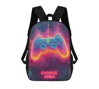 sinyumoney Gaming Area Neon Sign School Backpack Large School Backpack for Boys for Campus Outdoor Travel Sports 17inch