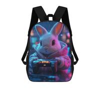 sinyumoney Gaming Bunny in Cityscape Rucksack Water Resistant Travel Backpack Computer Bag for Campus Outdoor Travel Sports 17inch
