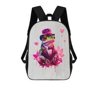 sinyumoney Gangster Frog Funny School Backpack for Girls 17inch Casual Daypack Lightweight Rucksack Boy Girl Backpack for Middle School Students