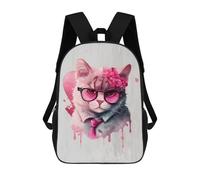 sinyumoney Gangster Style Cat School Bags Computer Rucksack for School/Work/Travel for Girls Boys Teenage 17inch