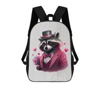 sinyumoney Gangster Style Raccoon Backpack School Bag Large School Backpack for Boys for Camping Outdoor Adventures And Daily Travel 17inch