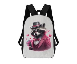 sinyumoney Gangster Style Raccoon Backpack School Bag Large School Backpack for Boys for Camping Outdoor Adventures And Daily Travel 17inch