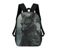 sinyumoney Gas Mask Wolf Backpacks Children's Backpacks School Bag 3D Printed Children's School Backpack Fashion Travel Backpacks for Kids Elementary Middle School 17inch