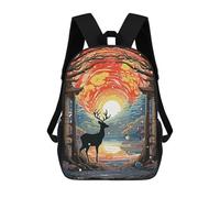 sinyumoney Gate Forest Japan School Bag Bookbag 3D Printed Children's Backpacks for Kids Boy Girl Book Bags Kids School Bag Travel Rucksacks 17inch