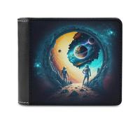 sinyumoney Gate to Another Universe 3D Print Clutch Purse Card Slots Coin RFID Blocking Stylish Banknote Compartments Leather Wallet 11.7cm*9.5cm