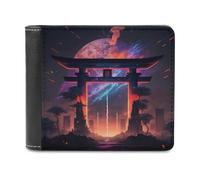 sinyumoney Gate to Another World 3D Print PU Leather Men's Wallet Holds Bills Credit Slots Note Section Slim Elegant Wallets Everyday Use 11.7cm*9.5cm