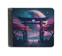 sinyumoney Gate to Another World -5 3D Print Clutch Purse Coin Pocket ID Leather RFID Slots Note Section Leather Men's Wallet 11.7cm*9.5cm