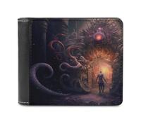 sinyumoney Gate to The Abyss 3D Print Wallet Credit Card Holder Banknote Compartments Stylish Durable Leather Wallet Gifts 11.7cm*9.5cm
