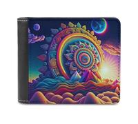 sinyumoney Gateway to Another Dimension 3D Print Wallet Holds Bills Credit RFID Blocking Banknote Compartments Purse Youth Guys 11.7cm*9.5cm