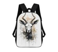 sinyumoney Gazelle Beauty Watercolor Children's School Backpack 3D Printed for Kids Travel Rucksacks Book Bags Kids School Bag 17inch