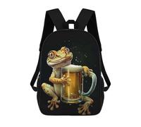 sinyumoney Gecko Beer Backpack with Pocket 3D Printed Backpacks, Travel Rucksacks Book Bags Kids School Bag 17inch