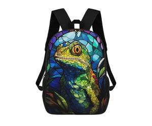 sinyumoney Gecko Stained Glass Backpack School Business Laptop Rucksack Bag Unisex Casual Daypack for Teenage Girls Boys Women Men 17inch