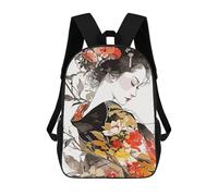 sinyumoney Geisha Abstract Backpack School Bag Water Resistant School Bag Business Backpack - Perfect for Travel, Work And Daily Use 17inch