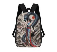 sinyumoney Geisha Dragon Whisperer School Backpack Large Water Resistant Laptop Backpack for Boys/Girls/Teenagers 17inch