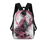 sinyumoney Geisha in Cherry Blossoms Children's Backpack, Schoolbag Large Capacity Students Bookbag Rucksack Knapsack for Boys Girls Adults Teen 17inch