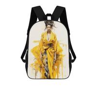 sinyumoney Geisha in Yellow School Backpack Lightweight Airport College Students Back Pack- Perfect for Travel, Work And Daily Use 17inch