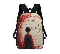 sinyumoney Geisha Japanese Backpack School Secondary Causal Travel High School Bags for Men/Women 17inch