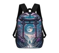 sinyumoney Geisha Moonlight Backpack School Bag High Secondary School Bags Casual Backpack for Campus Outdoor Travel Sports 17inch
