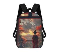 sinyumoney Geisha View Torii And Fuji Kids Backpacks,3D Personalized School Bookbags for Boys Girls Large Schoolbags Casual Daypack 17inch