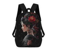 sinyumoney Geisha with Red Flowers Rucksack Water Resistant Travel Backpack Computer Bag for Men, Women & Teenage Boys 17inch