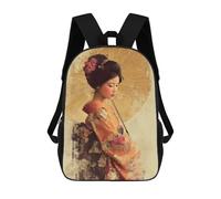 sinyumoney Geisha with Umbrella Painting Backpack School Bag Lightweight Airport College Students Back Pack for Men/Women 17inch