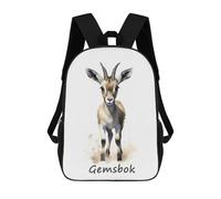 sinyumoney Gemsbok Animal Safari Children's Backpacks School 3D Printed Bag Bookbag for Kids Travel Rucksacks Boy Girl Book Bags Kids School Bag 17inch
