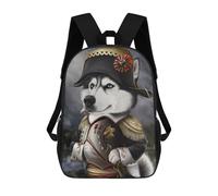 sinyumoney General Husky in Historical Uniform Backpack School Bag Large Water Resistant Laptop Backpack for Girls Boys Teenage 17inch