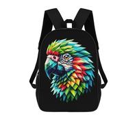 sinyumoney Geometric Baby Parrot Backpack School Large Water Resistant Laptop Backpack for School/Work/Travel 17inch