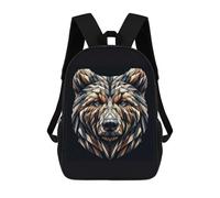 sinyumoney Geometric Bear 3D Printed 17 Inch School Backpack Casual Children's Backpacks 3D Printed for Boys Elementary And Middle