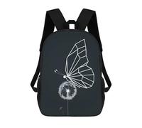 sinyumoney Geometric Butterfly on Dandelion School Backpack Secondary Causal Travel High School Bags for Teenage Girls Boys Women Men 17inch