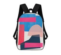 sinyumoney Geometric Collage 19 Backpacks Kids Student Schoolbag,3D Printed Backpacks,Elementary And Middle School Students Backpacks for Boys Girls 17inch