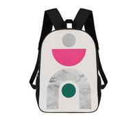 sinyumoney Geometric Collage 2 Backpacks Children's Backpacks School Bag 3D Printed Children's School Backpack Fashion Travel Backpacks for Kids Elementary Middle School 17inch