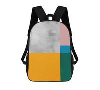 sinyumoney Geometric Collage 4 3D Printed Kids School Bag Rucksacks Children's School Fashion Casual Back Pack High Capacity Travel Book Bags Backpack for Kids 17inch