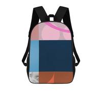 sinyumoney Geometric Collage 6 Backpacks Kids School Backpack School Bag 3D Printed School Bag for Boys Elementary And Middle School Students 17inch