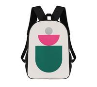 sinyumoney Geometric Collage 7 School Bag Backpack Teen Schoolbag 3D Printing Adjustable Schoolbag Fashion Pocket Bag for Kids Boys Girls Students And Teenagers Fans 17inch
