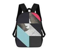 sinyumoney Geometric Collage B Backpacks Kids School Backpack School Bag 3D Printed School Bag for Boys Elementary And Middle School Students 17inch