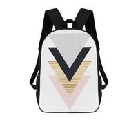 sinyumoney Geometric Collage IV 3D Printed Children's School Backpack for Kids High Capacity Travel Rucksacks Book Bags Kids School Bag Back Pack 17inch