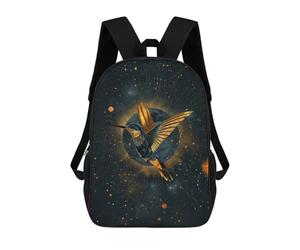 sinyumoney Geometric Humming Bird School Backpack High Secondary School Bags Casual Backpack for Girls Boys Teenage 17inch