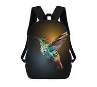 sinyumoney Geometric Hummingbird Art Backpack School High Secondary School Bags Casual Backpack for Camping Outdoor Adventures And Daily Travel 17inch