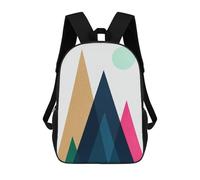 sinyumoney Geometric Landscape 1 Backpacks Kids School Backpack School Bag 3D Printed School Bag for Boys Elementary And Middle School Students 17inch