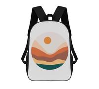 sinyumoney Geometric Landscape 3 School Backpack Rucksack Casual Daypacks School Work Travel Bag for Camping Outdoor Adventures And Daily Travel 17inch