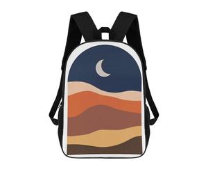 sinyumoney Geometric Landscape 5 School Backpack Rucksack Casual Daypacks School Work Travel Bag for Camping Outdoor Adventures And Daily Travel 17inch