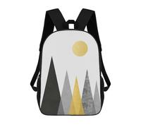 sinyumoney Geometric Landscape II Children's School Backpack 3D Printed for Kids Travel Rucksacks Book Bags for Boys Elementary School Students 17inch