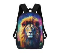 sinyumoney Geometric Lion School Backpack 3D Printed Children's 17inch Backpacks Bag Bookbag for Kids Boy Girl Book Bags Kids School Bag Travel Rucksacks