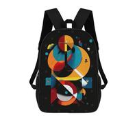 sinyumoney Geometric Orbit - Modern Abstract in Motion Backpacks Kids School Backpack Fashion School Bag 3D Printed School Bag for Boys Elementary And Middle School Students 17inch