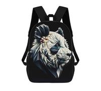 sinyumoney Geometric Panda Kids Backpack 17 Inch School Bag 3D Printed Cartoon School Backpacks for Boys And Teenager School Students