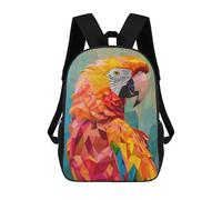sinyumoney Geometric Parrot Children's Backpacks School Backpack 3D Printed Backpack for Kids Travel Rucksacks Book Bags Kids School Bag 17inch