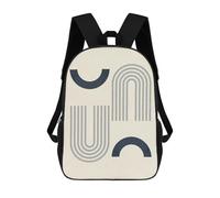 sinyumoney Geometric Shapes 01 Kids School Backpack School Bag 3D Printed School Bag for Boys Elementary And Middle School Students 17inch
