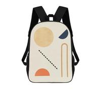sinyumoney Geometric Shapes 12 Backpack School Bag Large Water Resistant Laptop Backpack for Girls Boys Teenage 17inch